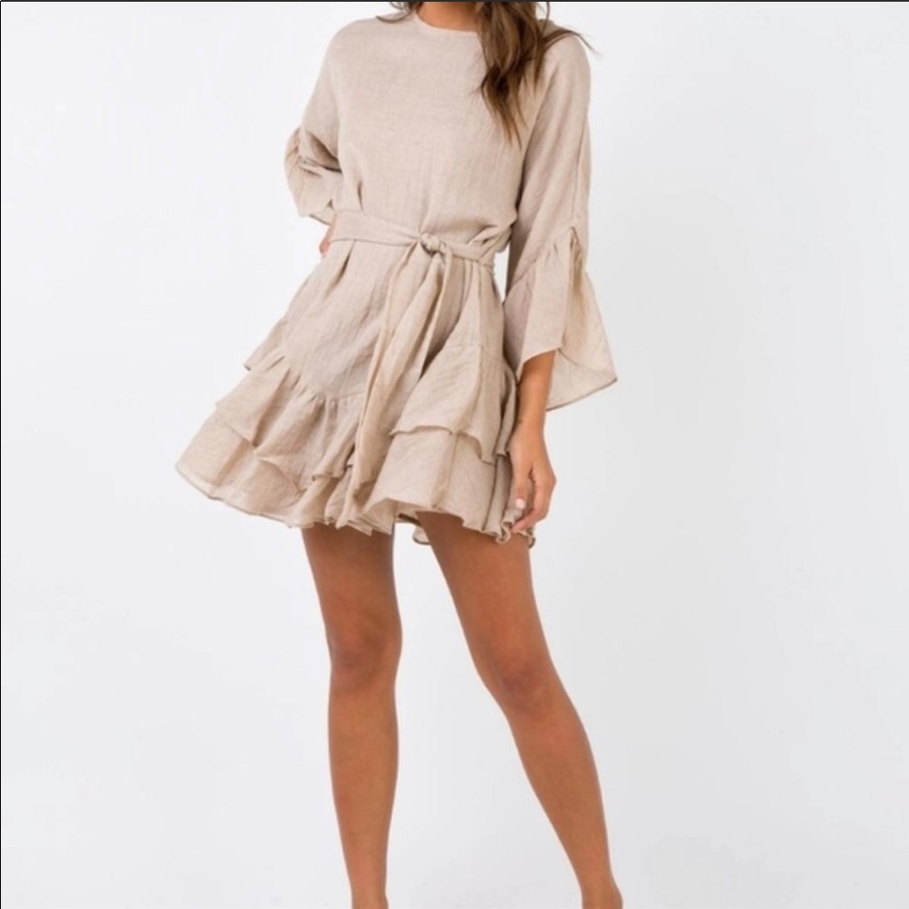 Princess Polly wrap around dress size small brown